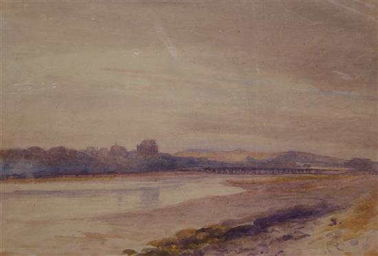 Brook Harrison, watercolour, view of Lancing College, 24 x 34cm, unframed